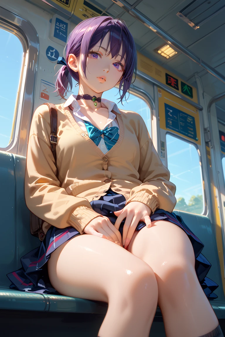 debris flieasterpiece、highest quality、Super detailed、High resolution、High resolution、8K portrait、Unity 8k壁紙のHigh resolutionCG、unity 8k wallpaper、cute:1.5、:1.5、Highly detailed CG unity 8k wallpaper、realistic、real person、cute、 portrait photography、shiny skin、High resolution、brown semi-long hair、(:1.2)、(1 girl)、(Inside the train:1.6)、(school uniform:1.3),perfect face, seriously, (blush:1.5),(((clothing lift:1.5))),((I have nipples:1.5)) (medium chest:0.8), Detailed description vagina,show vagina,spread legs,spread ,((vaginal orgasm:1.5)),(headphones on neck),((leaning forward:1.3))