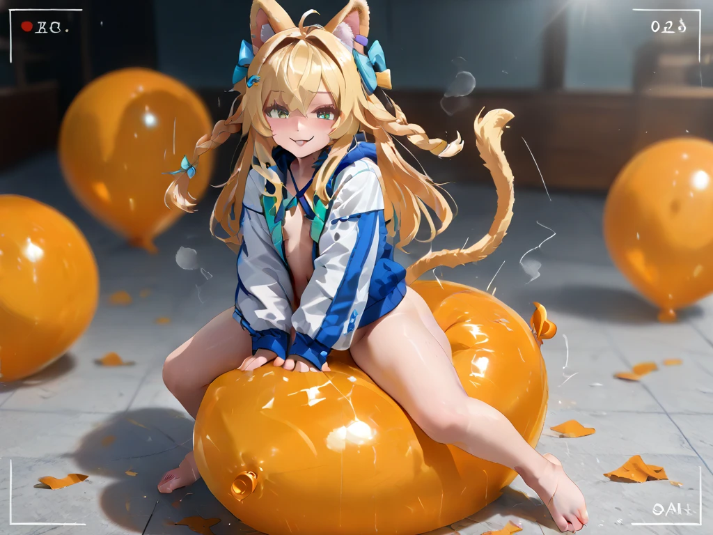 1girl, yakumo ran, hat, blonde hair, fox ears tail, short hair, yellow eyes, multiple tails, (( large breasts, school swimsuit))