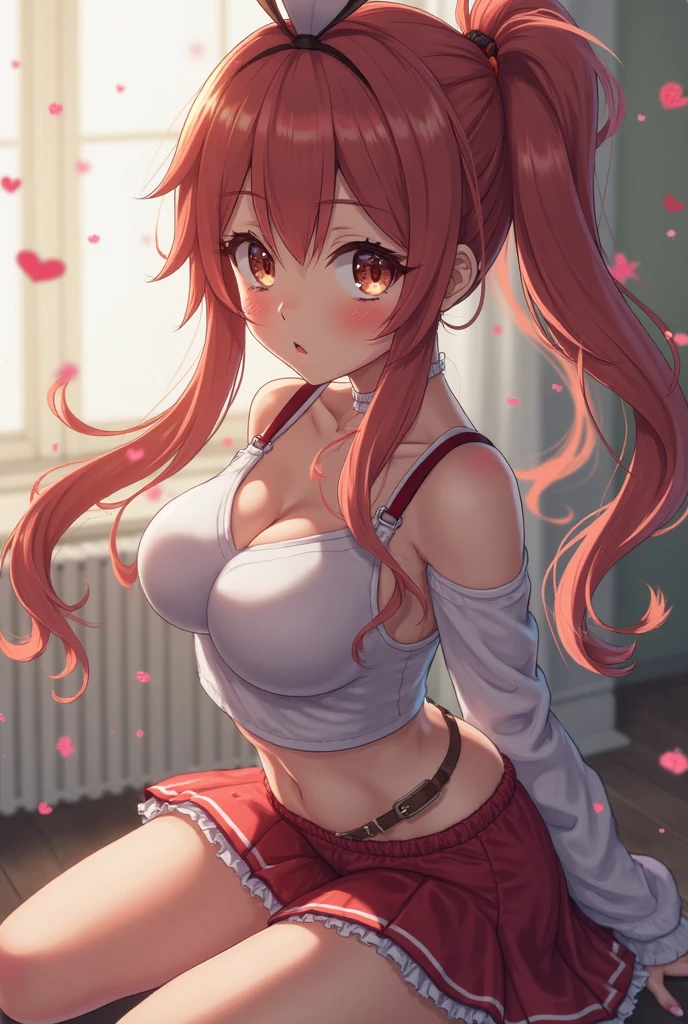 1girl, solo,(best quality),(masterpiece:1.1), full body, dynamic angle, looking_at_viewer, (jeans:1.2), red clothes, cute, clear facial skin,