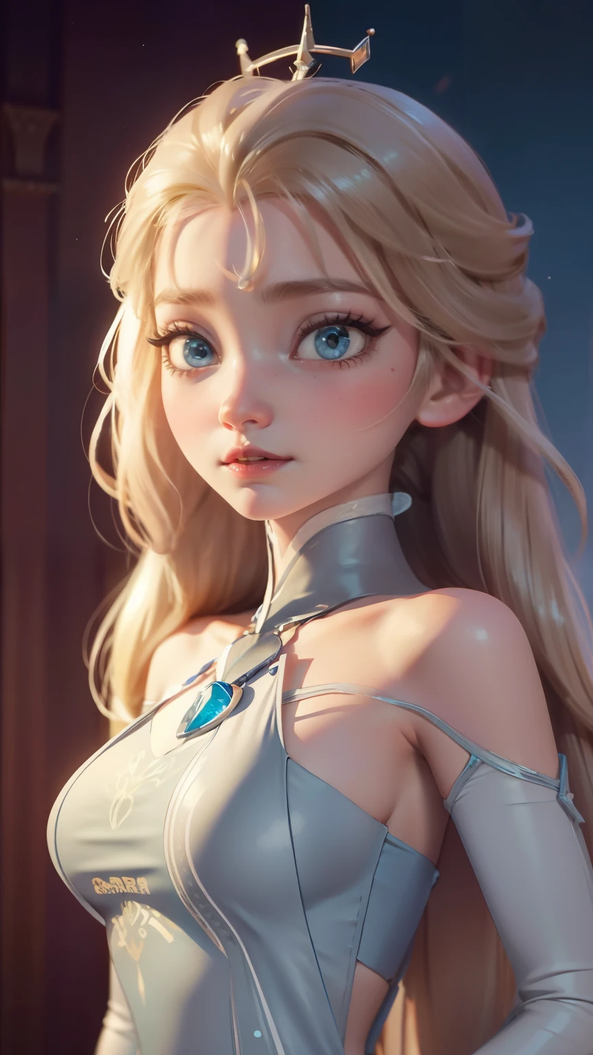 Masterpiece,Best quality,1girll,Upper body,Blonde hair,Bright eyes,Shirts,Translucent dress, futuristic and ethereal, pale robe