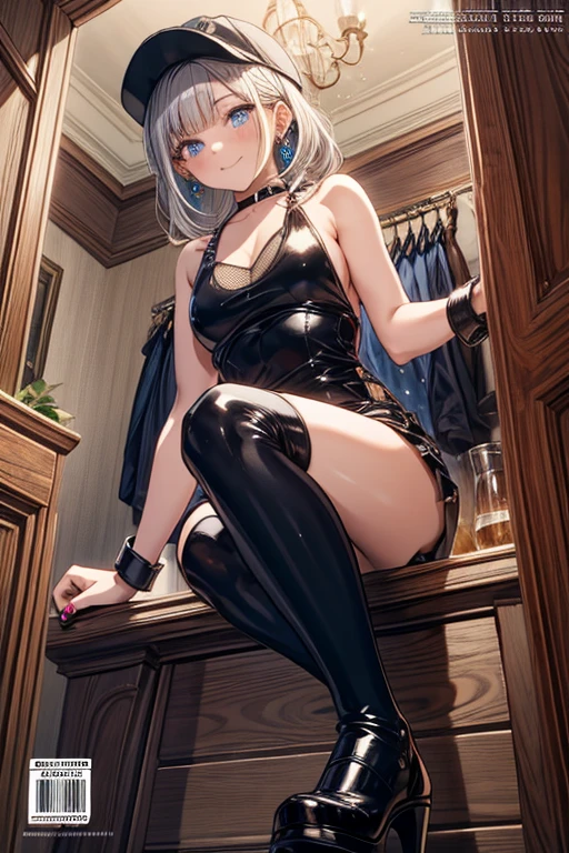 Kanzaki Ranko, silver hair, twin drills, naked, sitting on a chair, nipples, legs spread in an M shape, pussy being pounded with a thick rod with protrusions, arms hanging, legs restrained by a machine, armpits, mouth open and drooling, machine rape, blindfolded, rod inserted deep into vagina, drooling, small breasts, rod thrust into pussy, legs spread in an M shape, blindfolded, liquid dripping from pussy, machine stuck in pussy