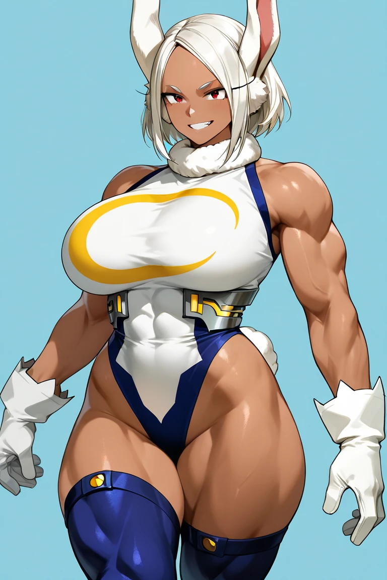 1fille, (seulement:1.2), (Masterpiece:1.2), (Best quality:1.2)
Eigaka, (seins gigantesques:1.4), (bursting breasts:1.5), Sinueuse, voluptueux, Exaggerated proportions, Grande femme, (revealing clothes:1.5),
(Tir de cowboy:1.5), (pose dynamique:1.4), (EN MOUVEMENT:1.3), (interagir avec son environnement:1.35), (attentive:1.2), (paysage de rivière isolé:1.2), (Sunlight through the trees:1.3), jour,Formations rocheuses naturelles, nature,, Mirko MHA, Oreilles de lapin, Lapin Fille, ABS, muscular female, yeux rouges, dark-skinned female, dark skinned, animal ears, (cheveux blancs:1.2), (Sourcils blancs:1.1), (cheveux longs:1.3), (Gants blancs:1.3), nombril couvert, sans manches, (justaucorps blanc:1.3), sleeveless turtleneck, impression en croissant, justaucorps, turtleneck, highleg leotard, (cuisses bleues:1.3), collier de fourrure, nombril couvert, bare shoulders, (tenue de heroes:1.3), piles courtes, (huge breasts), thick thighs, hanches larges