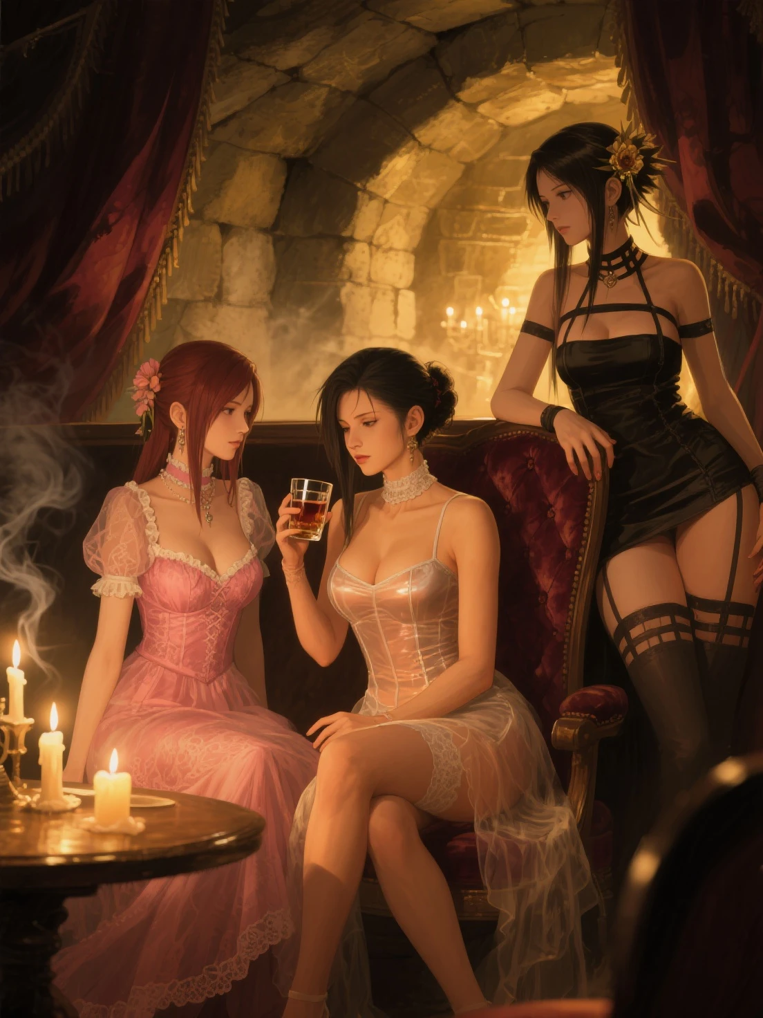 (fiche de conception de personnage, same character, Devant, side, de la), ((Extremely detailed illustration)), high resolution, des mains parfaites à cinq doigts, visage parfait . Deux filles de 25 ans, soeure jumelles, avec de gros seins et des mamelons qui pointent, vêtu d'une combinaison en latex ouverte aux parties intime, la scène la montre en train de s'écarter les fesses avec ses mains, back bent facing the audience, angle de vue multiples, corps voluptueux et musclé. NSFW❤️💕💖💋