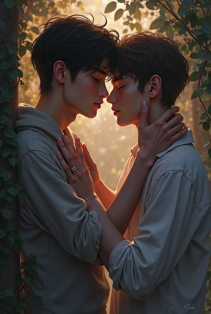 Can you make book cover design with two boys love?