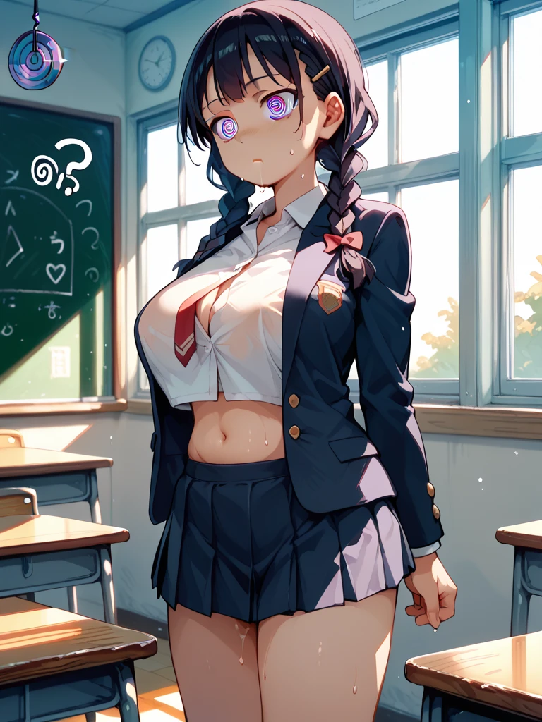 beautiful korean high school girl,2girls:1.0,high-definition picture quality,softlighting,highlight,There are water droplets on the body:1.5,standing in a classroom,chalk board,Desks throughout the room,There's a little water at my feet,upturned ass,There is a crowd:1.2,Delicate face,eye closed:1.5,Lying Silkworm,Immersion in liquid,Blushlush:1.0,Long wet black hair,poneyTail,clothes wet:1.5,close-fitting,Collar,White collar,A collar attached to a thick iron chain,White transparent drenched school uniform:1.5,White transparent erotic underwear:1.5,rope prilieni bikini:1.5,side split,reveal the lower abdomen,Expose cleavage,Wet,Wear a veil, Mask:1.5,Spread your legs:1.5,wear toys:1.5,Rope wrapped around the body,gigantic cleavage breasts:1.2,Liquid collects between legs and pants:2.0,Contains a toy that causes panty fluid to flow out of the mouth and chest.:2.0,Black School Shoes,WEAR JEWELRY: 1.0、Lower abdomen and entire crotch exposed: 1.0,Ass like white stockings、Wide crotch: 1.2、Sexy proportions,Looking up from behind,Looks Back,full body shot shot:1.5,Faraway view