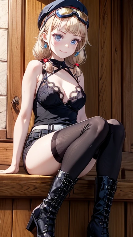 Short Hair、Blonde、tits、Bondage、Fishnet tights、Open your legs while crouching、Perfect body