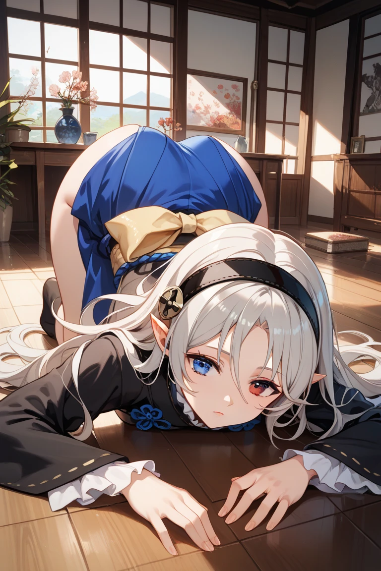 (((Best Quality, 8K, 32K, masterpiece, 1.2)))),{{solo}},nsfw,{{{Artist: Torino Aqua's style}}},((perfect beautiful face:1.2)),   at sofa, nsfw, ((otk spanking:1.3)),(1 boy is spanking:1.3)), (red butt :1.2), pulled panties, exposed anal, leaking pussy juice from pussy, embarrassed, blush, from side view,