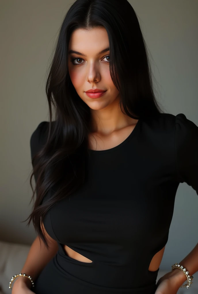 School french teacher, Beautiful makeup, beautiful, (( smile )), double eyelids, Touching hair with hand (best quality, highest rated, 8K))