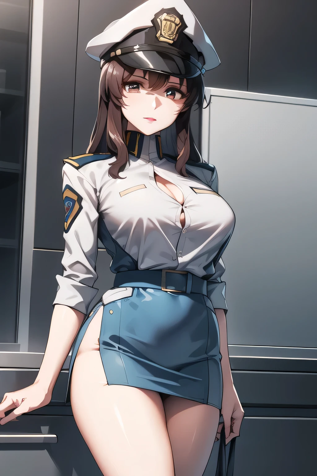 I'm wearing a military hat, With legs ,and are wearing high heels, black leather micro mini skirt , wearing miniskirt Police Uniform ,その仕事は1people々々々々々々That's enough,40歳大people々々々々々々々 sexy woman, Police Uniform, draw her expression more delicately,足を広げて dark blue pantiesを見る,(draw a more delicate expression),( Police Uniform),( black leather miniskirt、Rubbed against her chest )( dark blue panties ),that job is great, I need it for work、 No need to cut his face,but、I was surprised, don't prepare her face for work ,yellow shirt, He's wearing a miniskirt, , I'm a woman close to 40 years old、I'm drawing , , Big Breasts, Thin Waist , , ,I'm a woman close to 40 years old、I'm drawing , people々々々々々々々々 accurate depiction of hands and feet