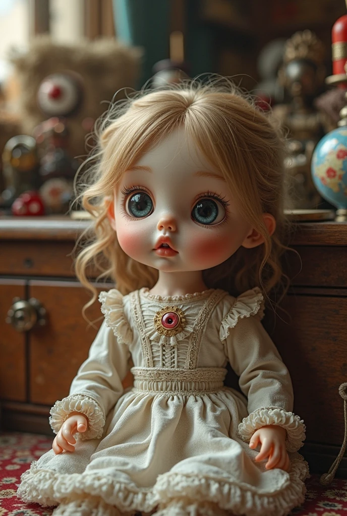 kewpie baby with black dress
