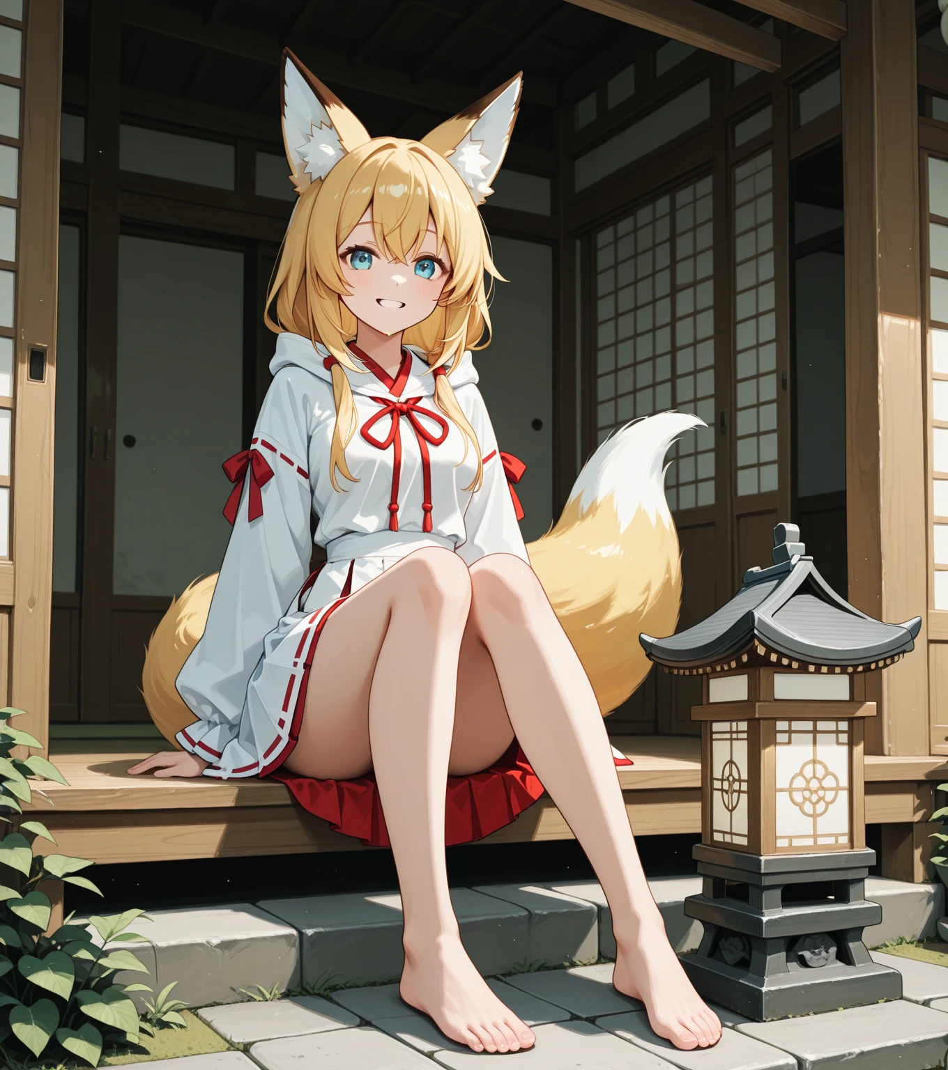 cute fox girl, beautiful anime foxgirl, very beautiful anime fox girl, kawaii, detailed digital anime art, 8k high quality detailed art, on pixiv, yellow body,anthro,sitting,looking for viewer,2legs,2foots,yellow hair,long hair,yellow eyes,dress