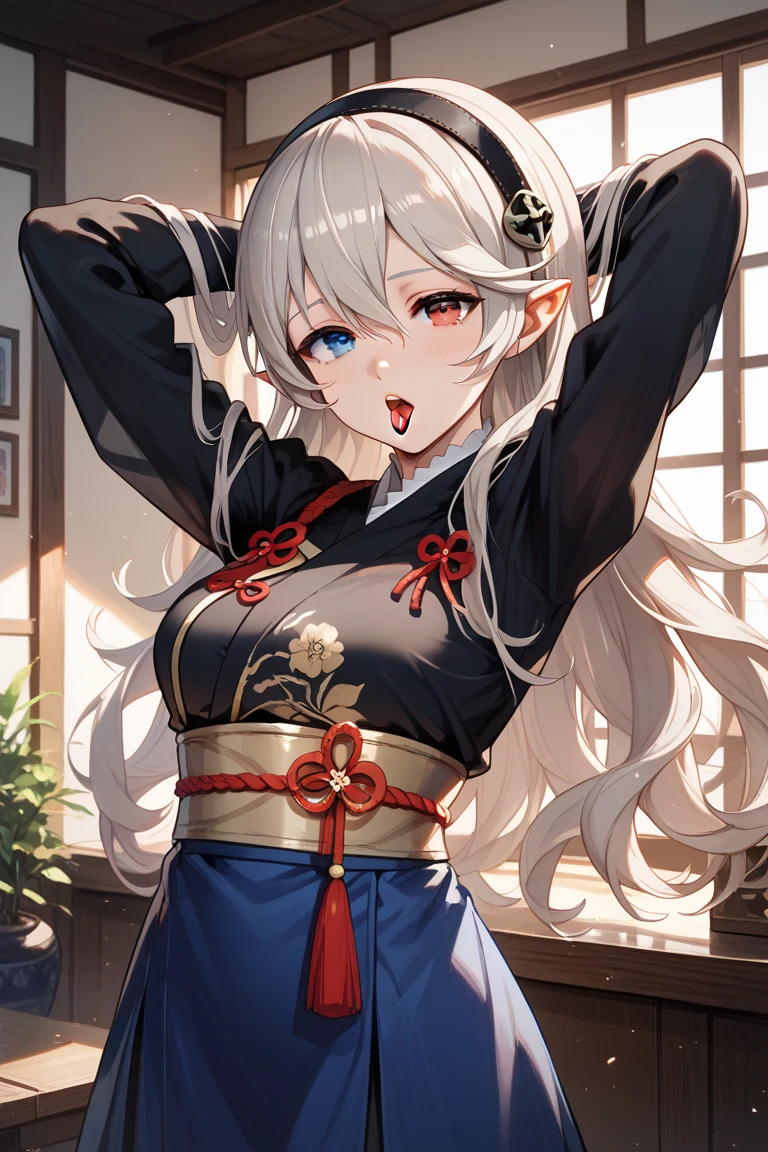 ((one personの女性)), Beautiful Face,Laughing in annoyance,((Wink:1.7)),Laughing with your mouth open,Bright red cheeks,Glossy pink lips,night,Shrine festival sexpensives,((Anime style background)),masterpiece, highest quality, so beautiful, Latest, Complex details, (Pink long nails),AI-generated, Complex,High resolution, highest quality, super high quality,3D Images、View your viewers、3D Images,one person,Long white hair,High Ponytail,blue eyes,Anime woman posing for a photo, [[Fine grain、Colorful eyes、Shining Eyes:1.15]],(Squint your eyes:1.1),a hyperRealistic , hyperRealistic , Realistic,Anime woman with long and white hair, Smooth anime CG art, A woman in a colorful kimono with gold embroidery, (Black kimono),Red floral pattern,Long flower hair ornament,Big earrings,,Mature Body,expensive,Big Ass,Fine details,Tight waist,Abdominal muscles,(Face close-up:1.5),Look Back