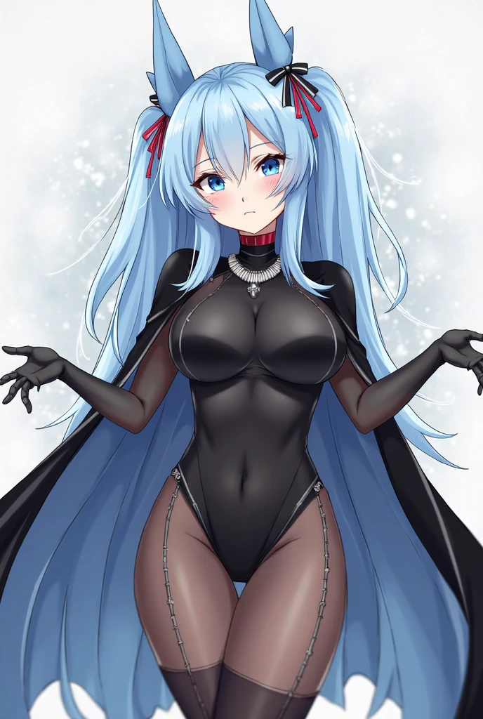 <lora:fre:1.2>,1girl,miku,evening gown,strapless dress,1girl,gloves,solo,elbow gloves,thighhighs,black gloves,cleavage,detached collar,dress,boots,