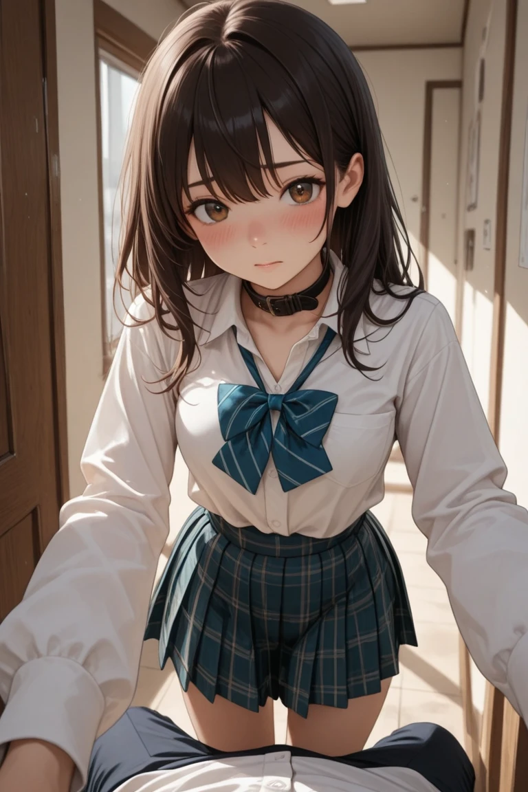 adult woman、exact number of fingers、Exact number of legs、Exact number of arms、walking down the subway stairs、lots of commuters、bangs, ribbon ponytail, brown hair, (blush:1), (put one hand in your panties:1.8), fingering, (pussy juice:1.2), cum in mouth, ((red bow tie, Black open jacket, white shirt, plaid mini skirt))、 (Detailed and luxuriously decorated underwear:1.3), Ribbon at collar, (White and pink panties with lots of lace:1.3), white lace bra:1.2), sexy underwear, Thighhighs、 beautiful big breasts, (erect nipples:0.93), The skirt is flipped up、highest quality, High resolution, (detailed and beautiful eyes:1.6), highly detailed face, perfect lighting, Very detailed CG, (perfect hands, perfect anatomy),embarrassed expression、The expression that you are holding back from going to the toilet, (sexual pleasure expression:1.4), (expression of agony:1.2)、close your eyes、sexy look、look upward、mouth half open、Climax、whole body