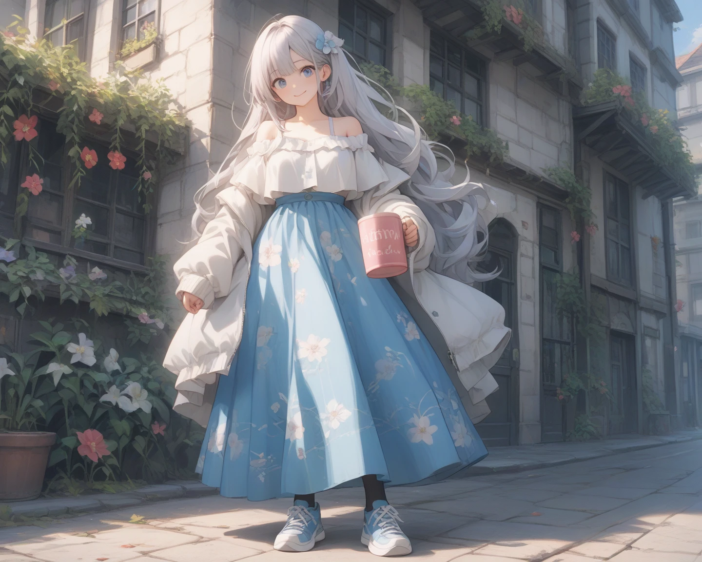 (1 girl), (Fox Girl), beast耳, (super high quality), masterpiece, Cowboy Shot,(walk), (Towards the right), White and gold gradient hair, White skin, wild, beast, Casual Scene, Relaxed atmosphere, (Mature fashion), She is wearing fashionable clothes, sun&#39;The S line emits warm tones, Street atmosphere, urban environment. Perfect body, (E Cup:1.2), Wicked Smile, teeth, , Dark Eyes,Fresh, (Asymmetrical bangs:1.3),length Hair, Highly detailed face and eyes, length, Narrow eyes,cyber punk, sf, (Expose your shoulders), Digital Art, beautiful, Cinema Lighting, by Yusuke Murata.tonality, Romanticism, modern art, Impressionism, reflected light, 8k, masterpiece, Advanced Details, highest quality, Only 5 fingers,Accurate ???????