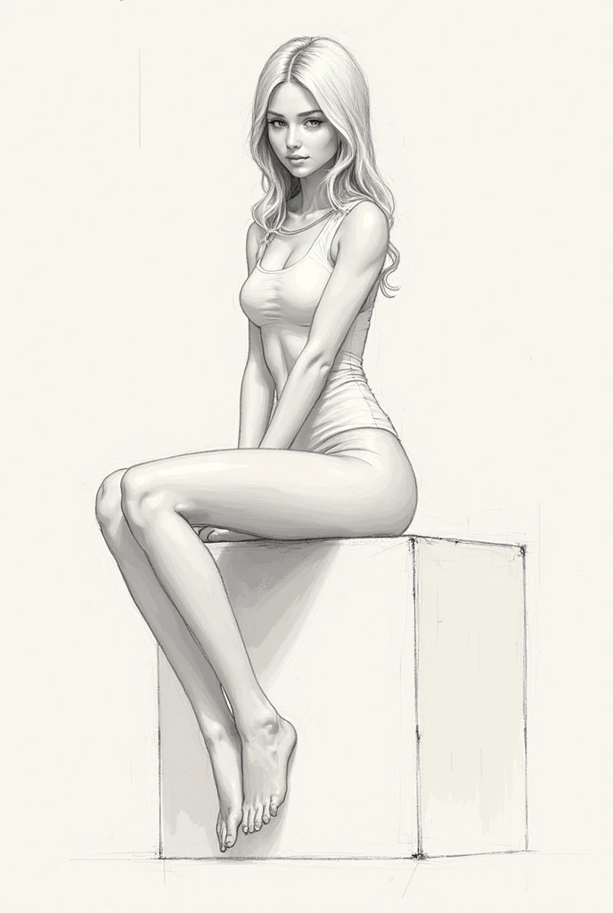Portrait (full body) of a Norwegian beautiful teenager, 11 years old, small breasts, soft smile, natural lips, long blonde hair with shaved sides , blue-grey eyes, realism, digital painting, concept art, smooth, sharp focus, rule of thirds, 35 mm, naked full body. cute socks still on, knees parted to either side. Vagina