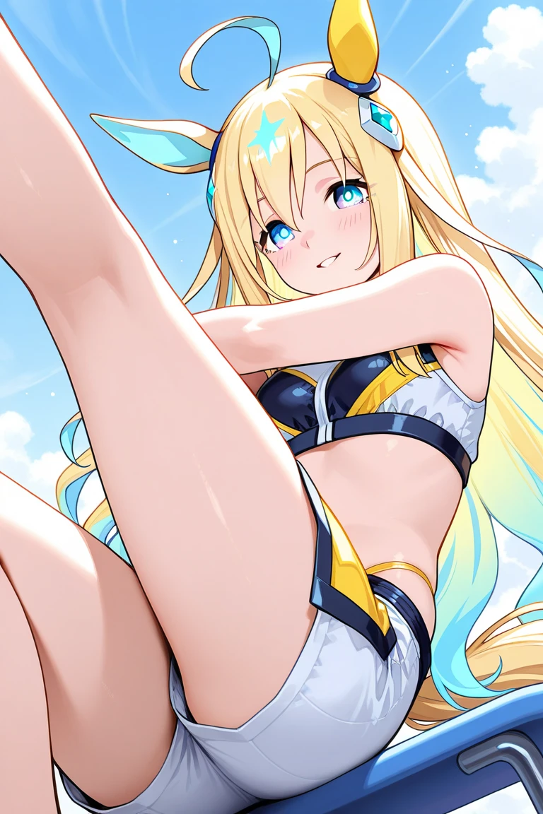(masterpiece),(Highest quality),(Super detailed),(Best illustrations),(Best Shadow),(Absurd),(Detailed Background),(so beautiful), 16K, 8K,4K,(Best Shadow), (so beautiful)angelabalzac, One person, alone, curby, , very long hair, , Blonde, blue eyes, arms behind head, squatting, , , BlueGreen Headgear, Low twin tails, , dashed eyes, , , , , , , orgasm, , , , , , , , , Sexy posture, , , cross-eyed, rolling eyes, , , , , , , , , saliva trail, , shiny skin, , , , , arched back, , torogao, ahegao, BREAK, , Dramatic lighting, Psychedelic background, , Oculogyric crisis, night, Star-shaped hair fastening, , Supernova explosion fantastic, spoken heart