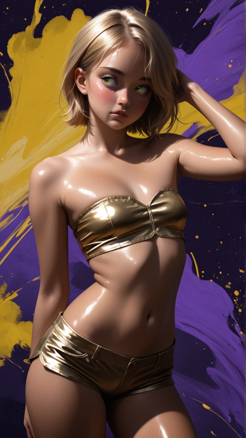 (8K、Ultra-high resolution、Highest quality、masterpiece、Realistic、Ultra-high resolution、High-quality RAW color photos),(Professional photos、Realistic、photo realistic:1.2),(Big Breasts,Quite big breasts,Cute smile,surely(Eye highlights,Big eyes,Black Hair):1.2),(Japanese women),(Bodybuilding competition,bodybuilder,Runway on stage,((Pretty shiny thong bandeau bikini,Neon Yellow High Leg Bandeau Top T-Back,Neon yellow high leg micro bandeau bikini)),((Big Breasts,Abdominal muscles,Leaning forward,Oiled shiny skin,huge breasts,cleavage,hands of hips,Squat)),Cinema lighting,Spotlight on stage:1.4)