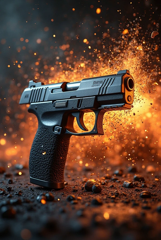 Create a Taurus G2C 9mm pistol with explosive particles and fire effects f