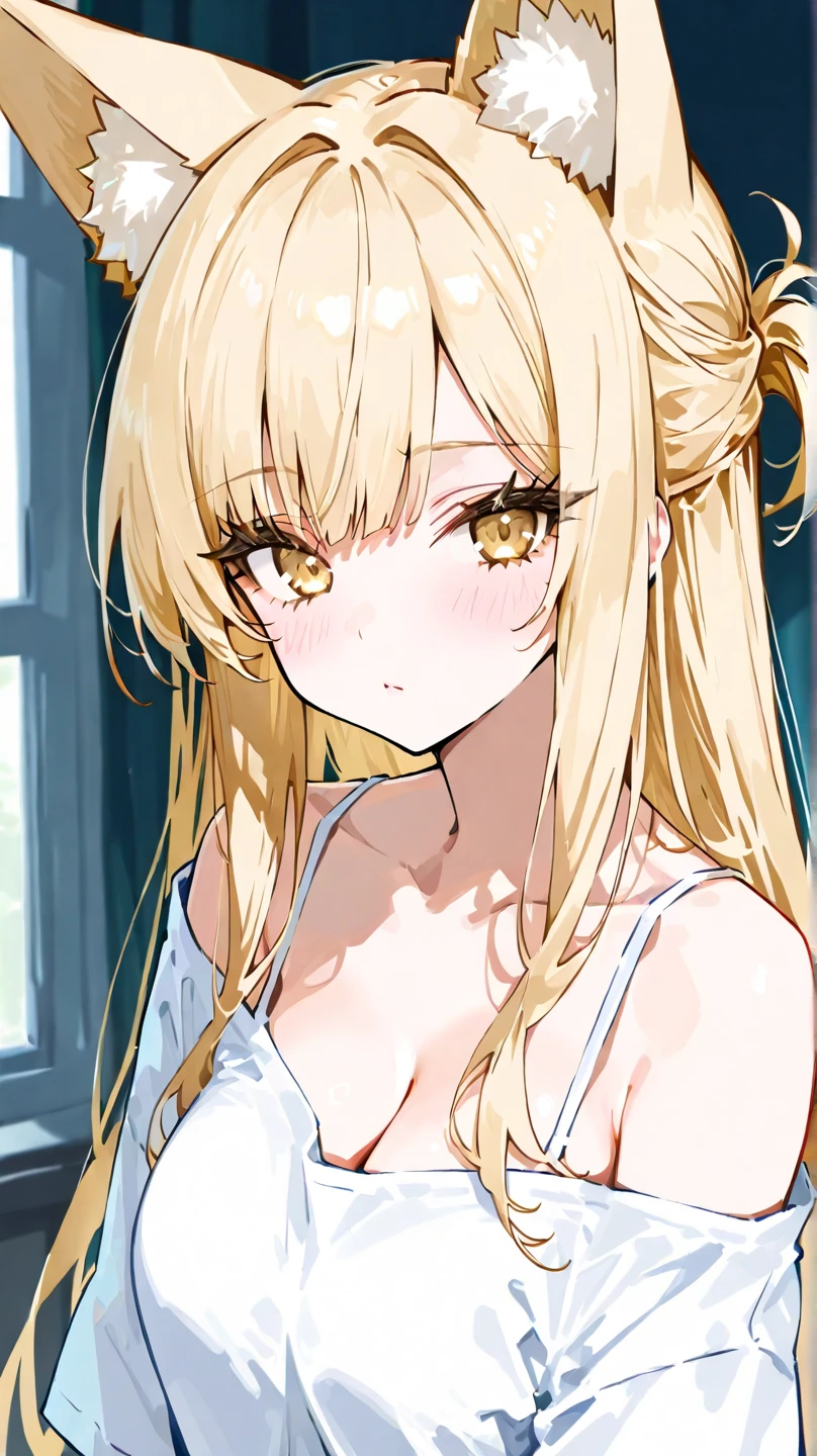 ((Highest quality)), ((masterpiece)), (detailed), (Perfect Face)、The woman is Tiare, with green eyes and medium-long blonde hair.、A woman is a beautiful warrior's figure