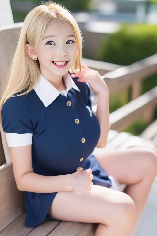 A girl,16 year old,european countryside,blonde,(bangs bangs),pretty face,sleeveless waitress,muscular arms