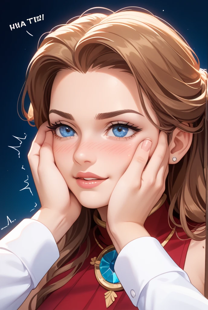 masterpiece, best quality, photorealistic, portrait of young women, smiling, blue eyes, with scarf, in front of crowd