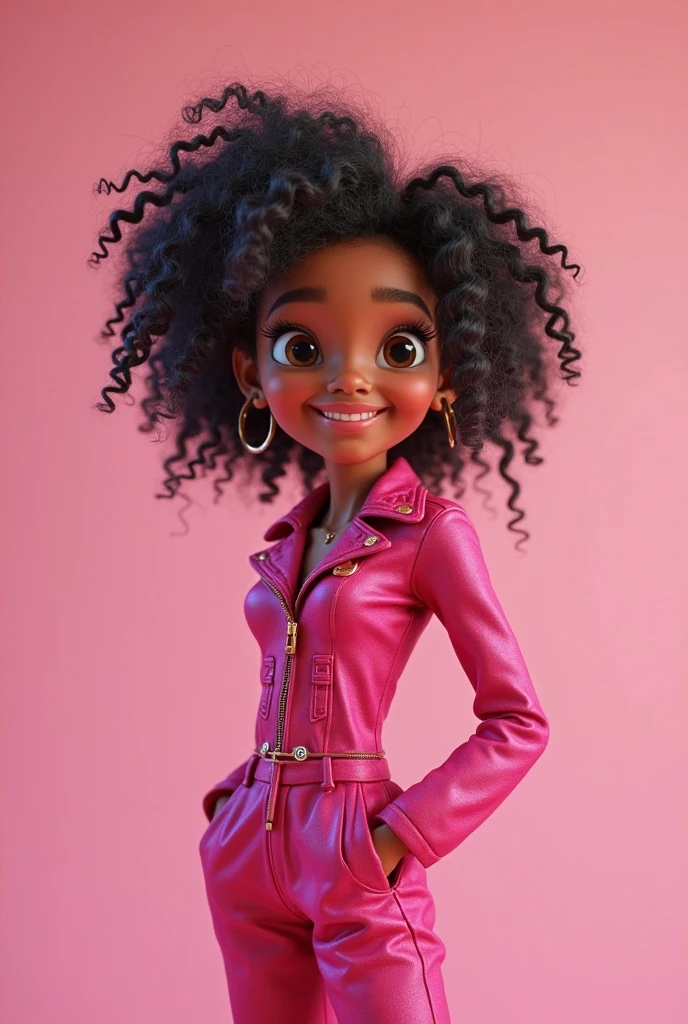uma loli menina negro, Your hair is stuck, afro, pavor, preto cinza claro, moleton, capuz, corpo inteiro, The background is filled with a pastel shade, evoking a sense of lightness and happiness.