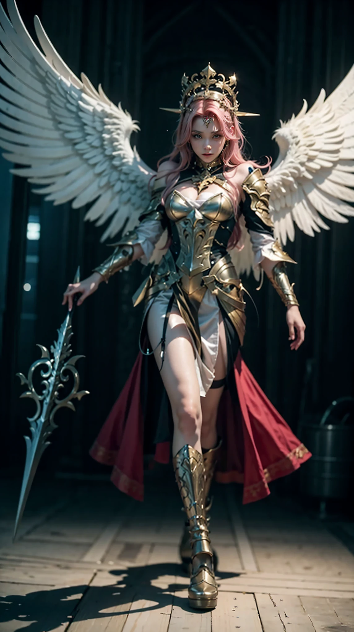 a close-up of a woman with a skull on her shoulder, Anjo majestoso de full body, angel knight girl,  angel in silver armor , tall female angel, beautiful angel girl ciborgue,  gorgeous cleric ,  female artsword by Cushart Krenz , Serafim,  Shadowverse character concept , Deusa. Extremely high details, ( ( character concept art ) ), Archangel with golden wings walking in space, na Lua, Anjo majestoso de full body,  super wide angle , large image of angel, anjo largo, epic angel wings,  photo taken on the body of the cinematic goddess ,     Epic angle and pose    , angelic wings, quente, share, beautiful angel girl, From the Handsome Angel ,  long-range shot of a tall angel ,   giant and impressive photo of the goddess,  there is a woman with pink hair , full body, full body, looking at the camera, Guweiz&#39; unstyled artwork , ! dream artegerm, Lois van Baarle and Ross,   realistic art style  , Modelo IG | artegerm, Semi style Ross Tran,  inspired by Ross Tran , artegerm style, artegerm e atey ghailan, gold-plated giraffe in front of a Castle, Angelic Golden Armor , unreal motor render   Knights of the Zodiac, Golden Goddess Athena, like a mystical valkyrie, ornate cosplay, Greek Goddess Athena, wearing golden armor, ,   Knights of the Zodiac, - Moon jewelry on forehead, angry expression,   sad expression  , Sailor Moon, Golden Armor,  ([long hair]:1.8), (full body:1.8), (imagem de full body em pé:1.8), (upper body upwards:0.3),retrato, ,   Middle Ages  , Classicismo,  impressive and detailed , pintura, traditional media, realista, detailed symmetrical eyes, beautiful detailed face, figurativo, , oil on canvas, HDR, 8k, original character, high resolution, high detail, focus on the face, retrato, ,   Middle Ages  , Classicismo,  impressive and detailed , pintura, traditional media, realista, detailed symmetrical eyes, detailed face, figurativo, Belle, Persephone, (full body:1.8),  Middle Ages 