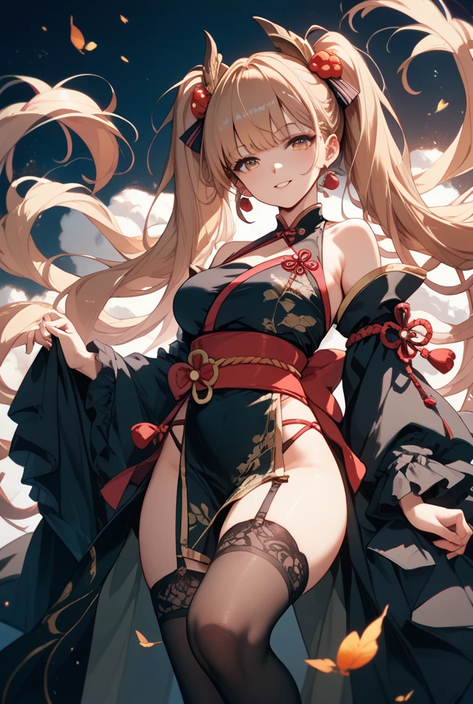 Adult Woman, Sexy Witch Cosplay, Long dark blonde wavy hair、off-shoulder knit, (darkblue pleated skirt), big hat、Medium milk, Blushing, Shy laughter, Bare shoulders、(Pose to lean forward and emphasize the chest)、(turned around)、sexy hips、sexy black and red bra、black and red lace panties、Black High Heels、Luxurious magic wand and book、Church of the castle、sexy pose、(((((The skirt is rolled up by the wind)))))、((I can see all my panties))、((buttocks visible))、((embarassed expression))