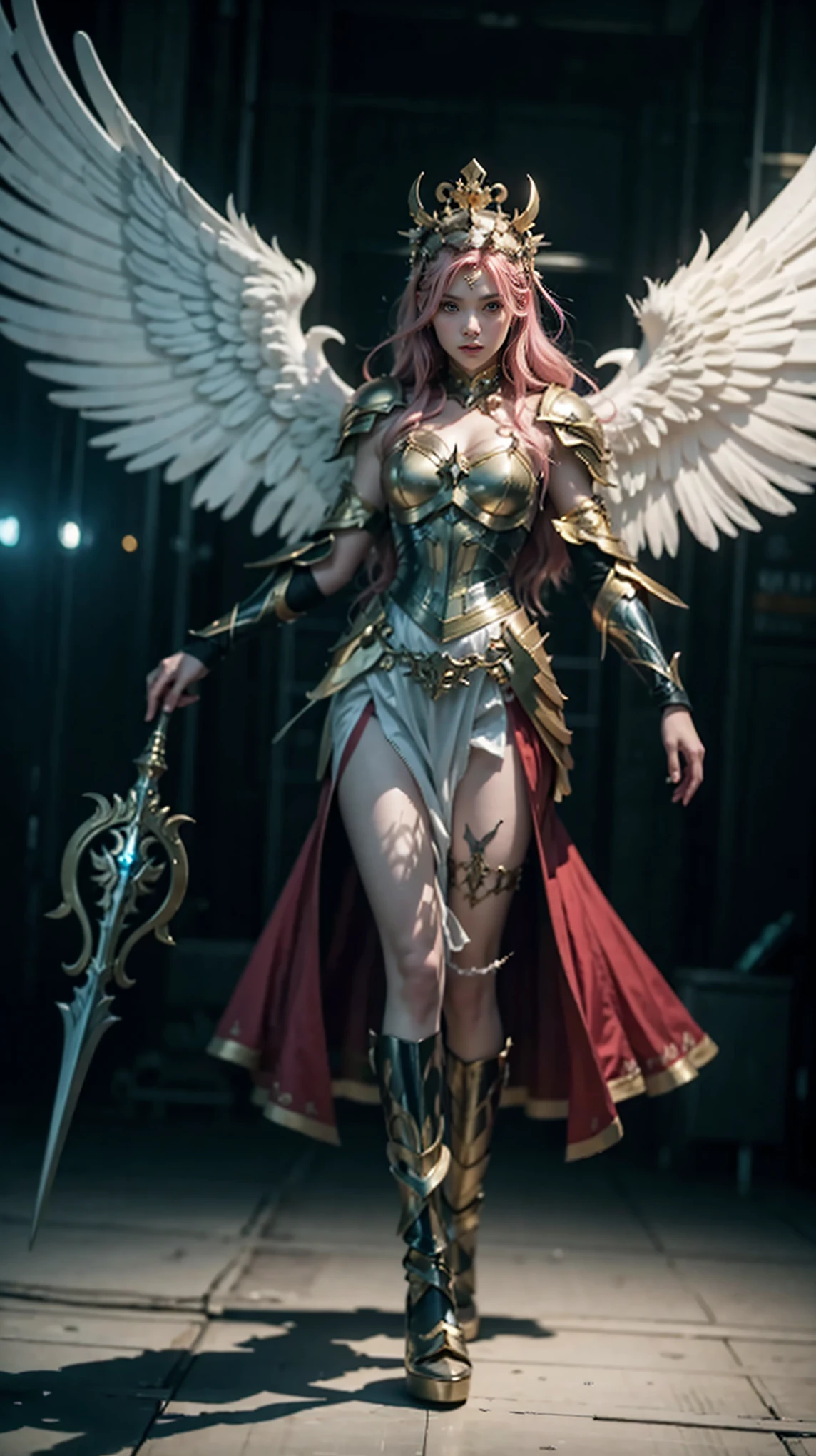 a close-up of a woman with a skull on her shoulder, Anjo majestoso de full body, angel knight girl,  angel in silver armor , tall female angel, beautiful angel girl ciborgue,  gorgeous cleric ,  female artsword by Cushart Krenz , Serafim,  Shadowverse character concept , Deusa. Extremely high details, ( ( character concept art ) ), Archangel with golden wings walking in space, na Lua, Anjo majestoso de full body,  super wide angle , large image of angel, anjo largo, epic angel wings,  photo taken on the body of the cinematic goddess ,     Epic angle and pose    , angelic wings, quente, share, beautiful angel girl, From the Handsome Angel ,  long-range shot of a tall angel ,   giant and impressive photo of the goddess,  there is a woman with pink hair , full body, full body, looking at the camera, Guweiz&#39; unstyled artwork , ! dream artegerm, Lois van Baarle and Ross,   realistic art style  , Modelo IG | artegerm, Semi style Ross Tran,  inspired by Ross Tran , artegerm style, artegerm e atey ghailan, gold-plated giraffe in front of a Castle, Angelic Golden Armor , unreal motor render   Knights of the Zodiac, Golden Goddess Athena, like a mystical valkyrie, ornate cosplay, Greek Goddess Athena, wearing golden armor, ,   Knights of the Zodiac, - Moon jewelry on forehead, angry expression,   sad expression  , Sailor Moon, Golden Armor,  ([long hair]:1.8), (full body:1.8), (imagem de full body em pé:1.8), (upper body upwards:0.3),retrato, ,   Middle Ages  , Classicismo,  impressive and detailed , pintura, traditional media, realista, detailed symmetrical eyes, beautiful detailed face, figurativo, , oil on canvas, HDR, 8k, original character, high resolution, high detail, focus on the face, retrato, ,   Middle Ages  , Classicismo,  impressive and detailed , pintura, traditional media, realista, detailed symmetrical eyes, detailed face, figurativo, Belle, Persephone, (full body:1.8),  Middle Ages 