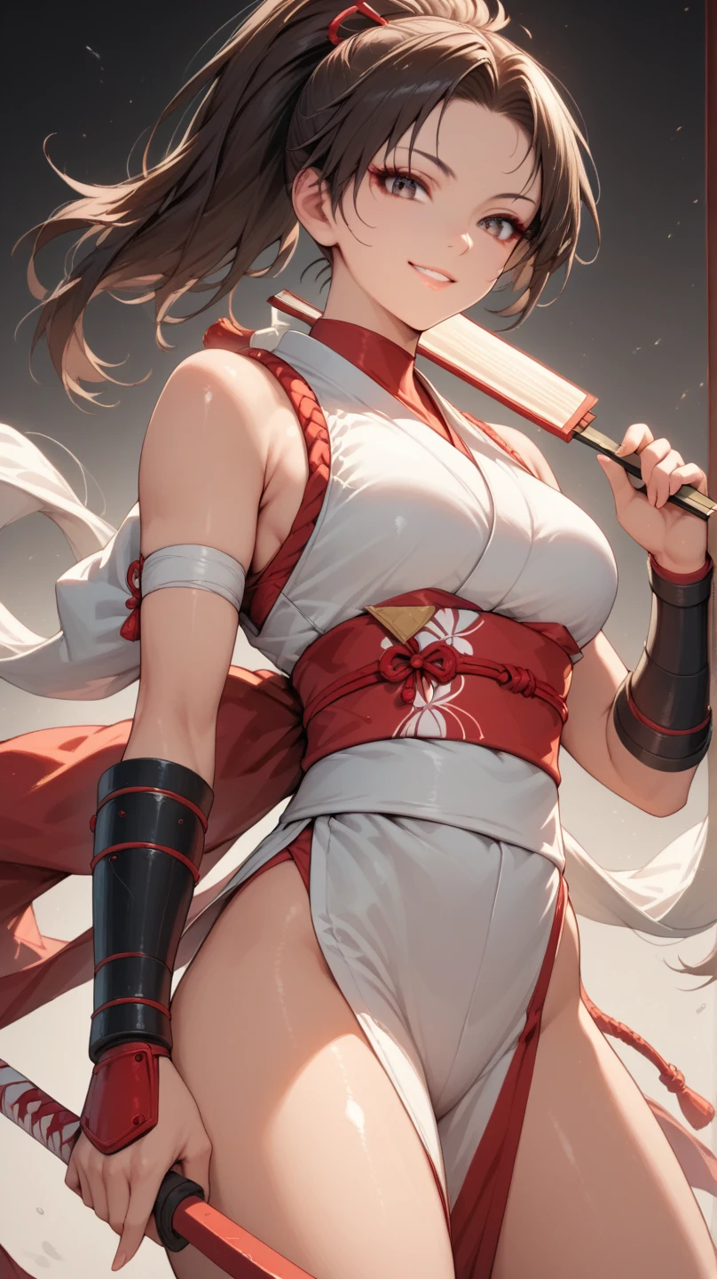 Erina_Prodigy, blonde hair, long hair, purple eyes, curvy, anatomically correct, heavy breathing, huge breasts, muscular female, outfit-tsubaki, breast curtain, red skirt, red sailor collar, elbow gloves, 1girl, ass, sword, weapon, looking_at_viewer, looking_back, solo, breasts, lips, katana, (shaded face:1.2), hollow eyes, purple eyes, looking at viewer, heavy breathing, smirk, upper teeth, lips, looking_at_viewer, lips, "glow effects, godrays, Hand drawn, render, 8k, octane render, cinema 4d, blender, dark, atmospheric 4k ultra detailed, cinematic, Sharp focus, big depth of field, Masterpiece, colors, 3d octane render, 4k, concept art, trending on artstation, hyperrealistic, Vivid colors, extremely detailed CG unity 8k wallpaper, trending on CGSociety, Intricate, High Detail, dramatic", (Plump:1.2), nsfw, nsfw art, sideboob,