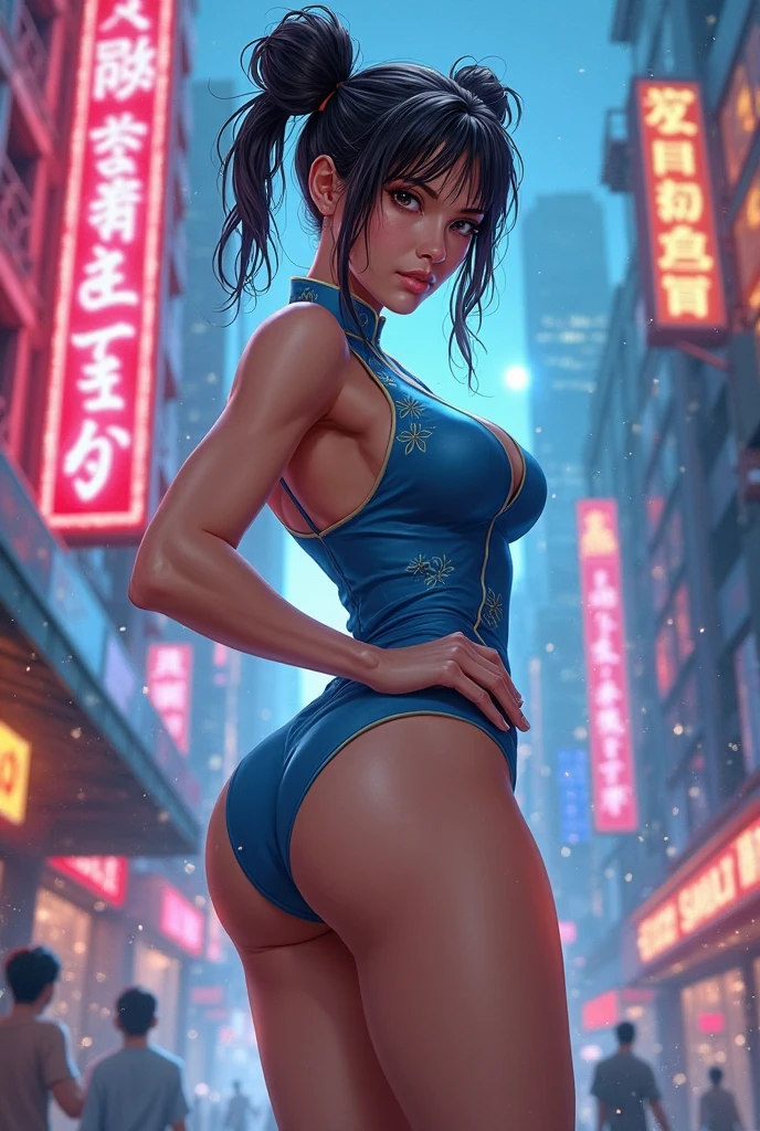 Realistic, Natural Beauty, Masterpiece, Full Body View Visible, Hailee Steinfeld, Perfectly Accurate Face Proportion, topless, completely naked,Realistic Light brown Eyes, Thick Eyebrows, Ponytail Hairstyle, slim toned Thighs, tight ass, perky round breast , slim body type, perfect body type, realistic pink vagina, standing on a rooftop, seductive smile 