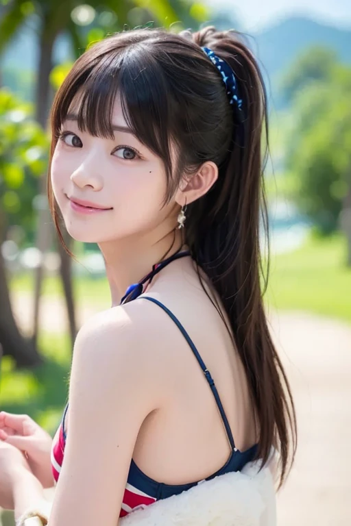 (best quality,8k,ultra-detailed,masterpiece:1.2),illustration,realistic,portraits,Korean girl,beautiful detailed eyes,luscious lips,detailed face,long eyelashes,solo girl,white curly hair,small mole under the eyes,black lace top,black lace yoga pants underneath,long legs,tight abs,bare chest,street background,permanent,black yoga pants,smiling,black high heels,curvaceous