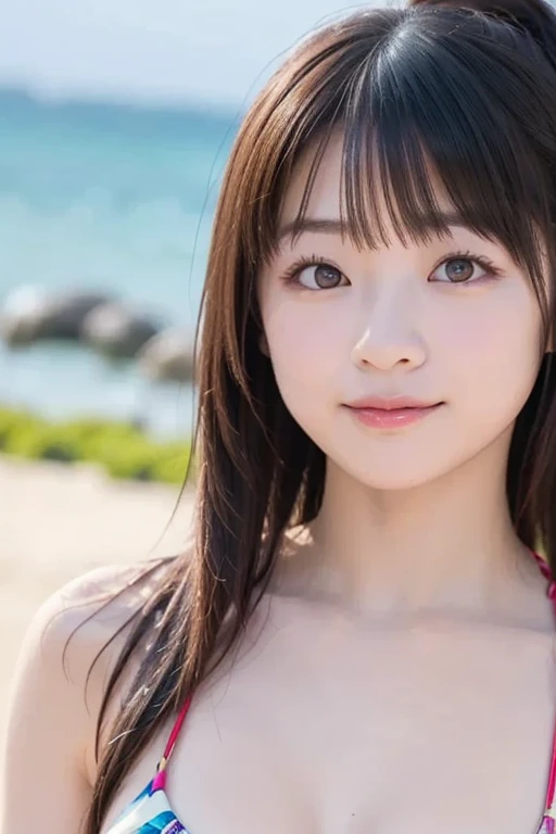 (super highest quality,Ultra HD, 8k,,Realistic,High resolution:1.2, Clear images), (Two cute Japan girls),(Huge breasts:1.20), Always wears glasses, Young face, Young body,Beautiful long black hair, Two girls on the same screen(Big Breasts,F cup bust,Traditional Japanese navy blue one piece school swimsuit)(Small breasts,60cm AAA cup bust,White micro bikini,Thong),kiss, hug, Beautiful beaches of Miyakojima, Japanese Idols, Shoot at the best angle