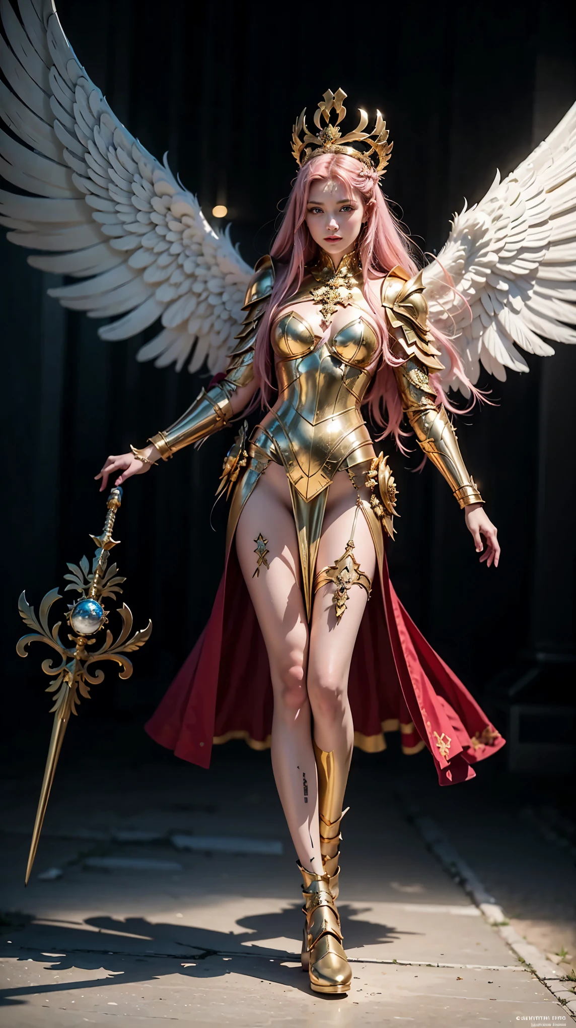a close-up of a woman with a skull on her shoulder, Anjo majestoso de full body, angel knight girl,  angel in silver armor , tall female angel, beautiful angel girl ciborgue,  gorgeous cleric ,  female artsword by Cushart Krenz , Serafim,  Shadowverse character concept , Deusa. Extremely high details, ( ( character concept art ) ), Archangel with golden wings walking in space, na Lua, Anjo majestoso de full body,  super wide angle , large image of angel, anjo largo, epic angel wings,  photo taken on the body of the cinematic goddess ,     Epic angle and pose    , angelic wings, quente, share, beautiful angel girl, From the Handsome Angel ,  long-range shot of a tall angel ,   giant and impressive photo of the goddess,  there is a woman with pink hair , full body, full body, looking at the camera, ! dream artegerm, Lois van Baarle and Ross,   realistic art style  , Modelo IG | artegerm, Semi style Ross Tran,  inspired by Ross Tran , artegerm style, artegerm e atey ghailan, gold-plated giraffe in front of a Castle, Angelic Golden Armor , unreal motor render   Knights of the Zodiac, Golden Goddess Athena, like a mystical valkyrie, ornate cosplay, Greek Goddess Athena, wearing golden armor, ,   Knights of the Zodiac, - Moon jewelry on forehead , Sailor Moon, Golden Armor,  ([long hair]:1.8), (full body:1.8), (imagem de full body em pé:1.8), (upper body upwards:0.3),retrato, Classicismo,  impressive and detailed , pintura, traditional media, realista, detailed symmetrical eyes, beautiful detailed face, figurativo, , oil on canvas, original character, high resolution, high detail, focus on the face, retrato, ,   Middle Ages  , Classicismo,  impressive and detailed , pintura, traditional media, realista, detailed symmetrical eyes, detailed face, figurativo, Belle, Persephone, (full body:1.8),  Middle Ages , Templar, Stone castle, luz do dia,  campos verdes , detalhes, gold details,  sexy thick thighs  