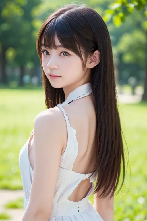 (Being completely naked),15 years old,high school girl,Black Hair,bangs,ponytail,Hair blowing in the wind,Straight hair,Dark Eyes,Small face,Young Face,Clean your eyes,Small Mouth,thin,Young Face,flat chest,flat chest,flat chest,Small breasts,Small breasts,Small breasts,Flat Chest,Flat Chest,Flat Chest,Flat Chest,Realistic photos,8k,Open your mouth a little,Ultra HD,whole body,Pure girl,grassland,blue sky,whole body,,White tank top dress,summer,smile,Showing teeth,Butt
