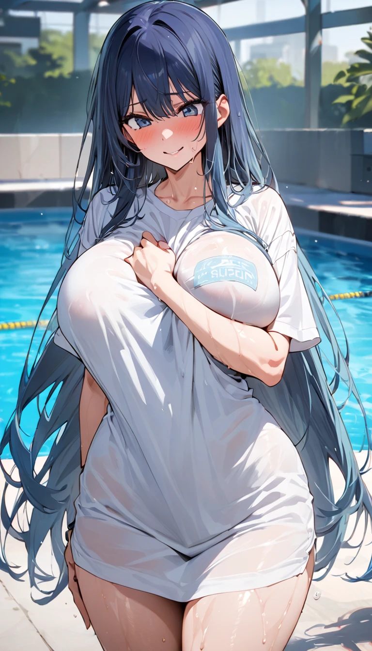 1girl, nsfw, KAMIJOURUI, BLACK HAIR, HAIRCLIP, HAIR ORNAMENT, BANGS, VERY LONG HAIR, GREEN EYES, large Breasts, nsfw, nipple, naked, empty eyes ,Abandoned amusement park, frozen, Wet, crying ,smile, Naked, , (1girl) solo, Peeing, lactation, projectile lactation