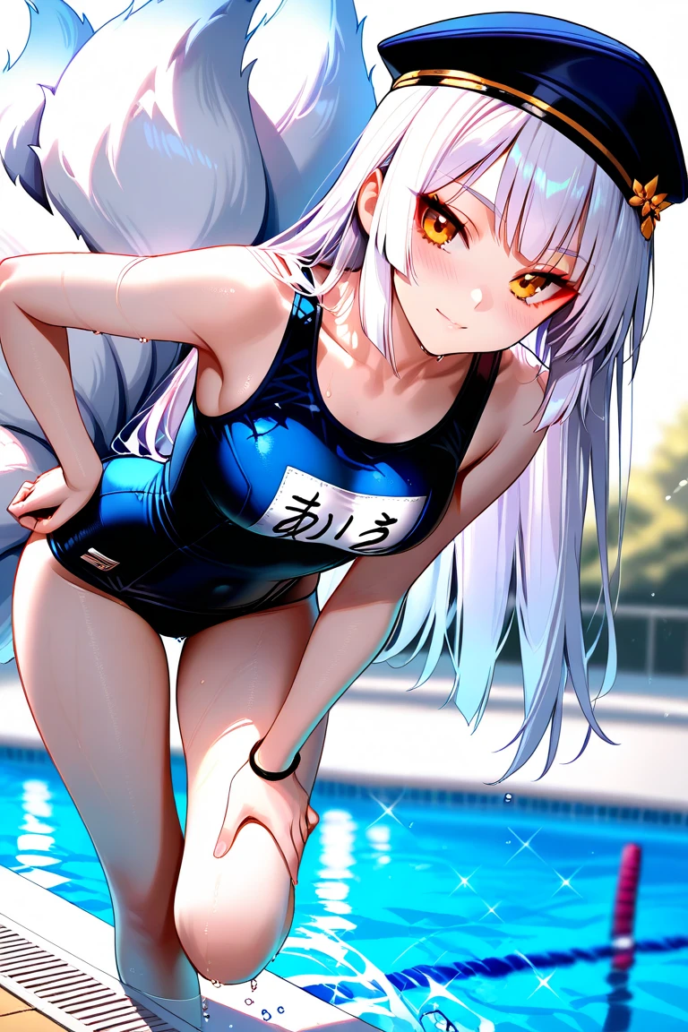 jingliu,honkai star rail,Competitive swimwear,large breast,learning forward,one boy,penis,doggystyle sex,School swimming pool,Poolside,