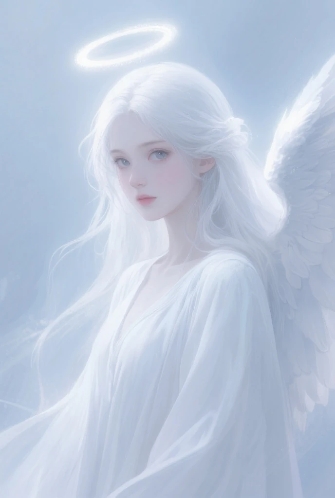 (((masterpiece))), (((best quality))), ((ultra-detailed)), (illustration), (detailed light),((an extremely delicate and beautiful)),(beautiful detailed eyes), (sunlight),(angel),solo,young girls,dynamic angle,floating, bare_shoulders,looking_at_viewer ,wings ,arms_up,halo,Floating white silk,(Holy Light),just like silver stars imploding we absorb the light of day