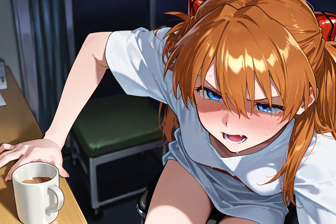 Asuka,tits out,Sucking in your mouth,cum shots,Teary-eyed,