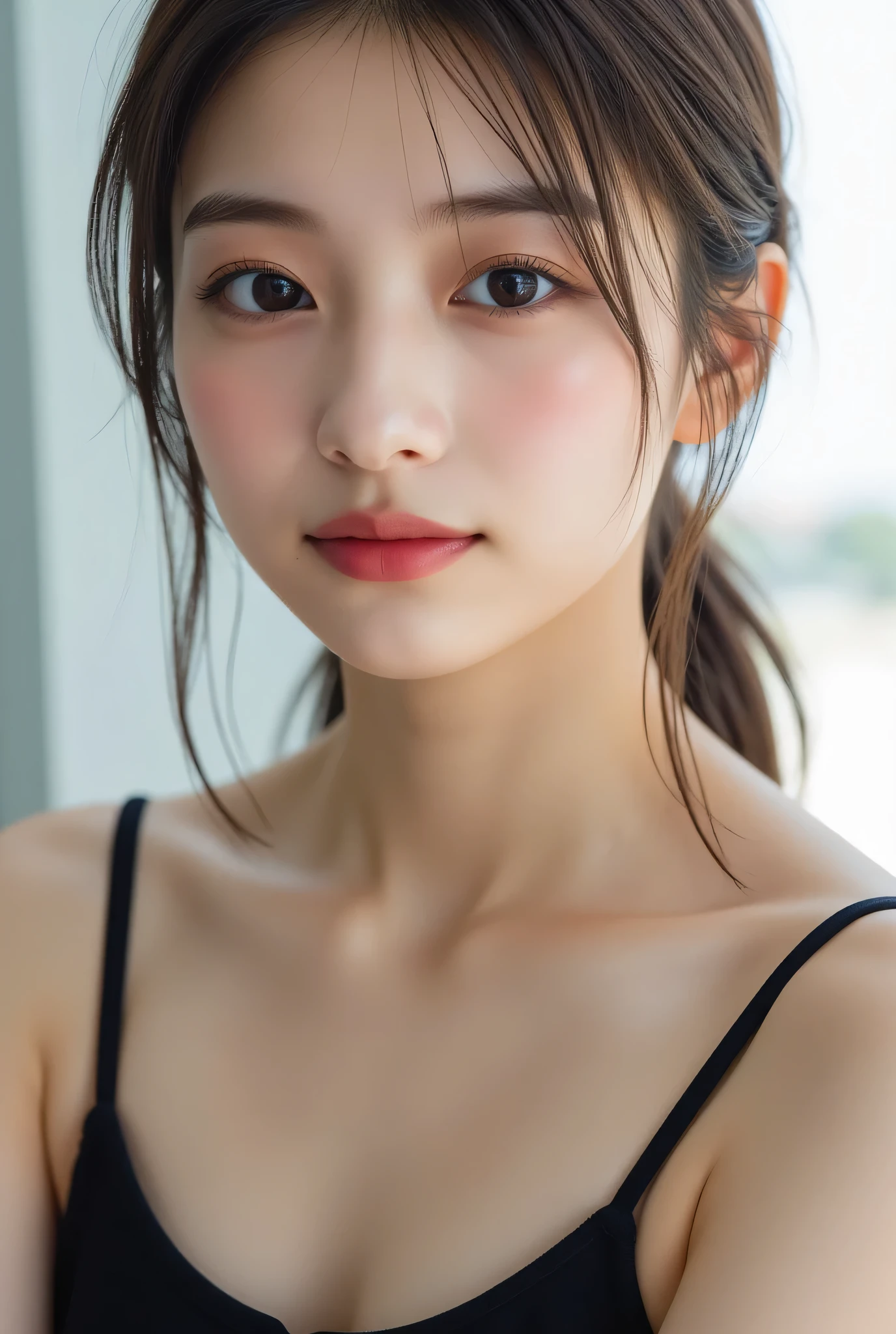 (masterpiece:1.3), high quality, 8K, high reality, ultra detailed, realistic,
BREAK,
beautiful detailed face, pale skin, realistic glistening skin, correct anatomy,  (well-aligned teeth:1.1), Detailed eyes, symmetric eyes, Light Brown eyes, Double eyelids, perfect and glamorous  body, Highly detailed face and skin texture, 
BREAK, 
(Cute Japanese woman),(A classy and Cute woman:1.5), 25yo, wearing slingshot swimsuit, (beautiful andclassy smile:1.37), Detailed eyes, symmetric eyes, Light Brown eyes, Double eyelids, Thin eyebrows, (Glossy lips:1.4), 
BREAK,
Looking at camera, From the waist up, 
