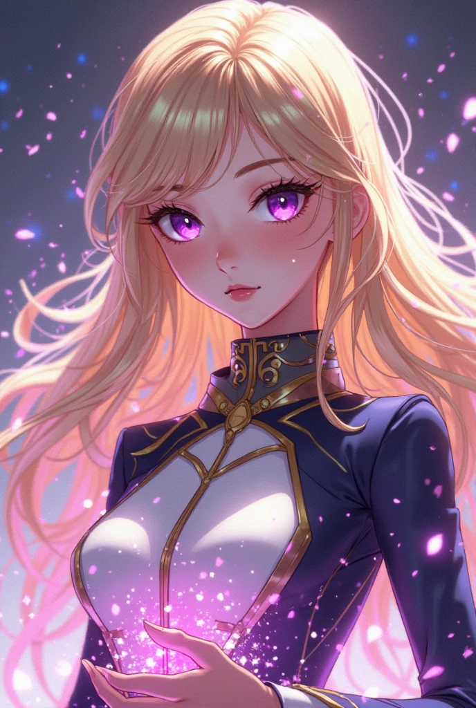 Young girl, long blonde hair, purple eyes, scar on her face, heavy fantasy armor, raincoat, serious look sword, masterpiece, high quality