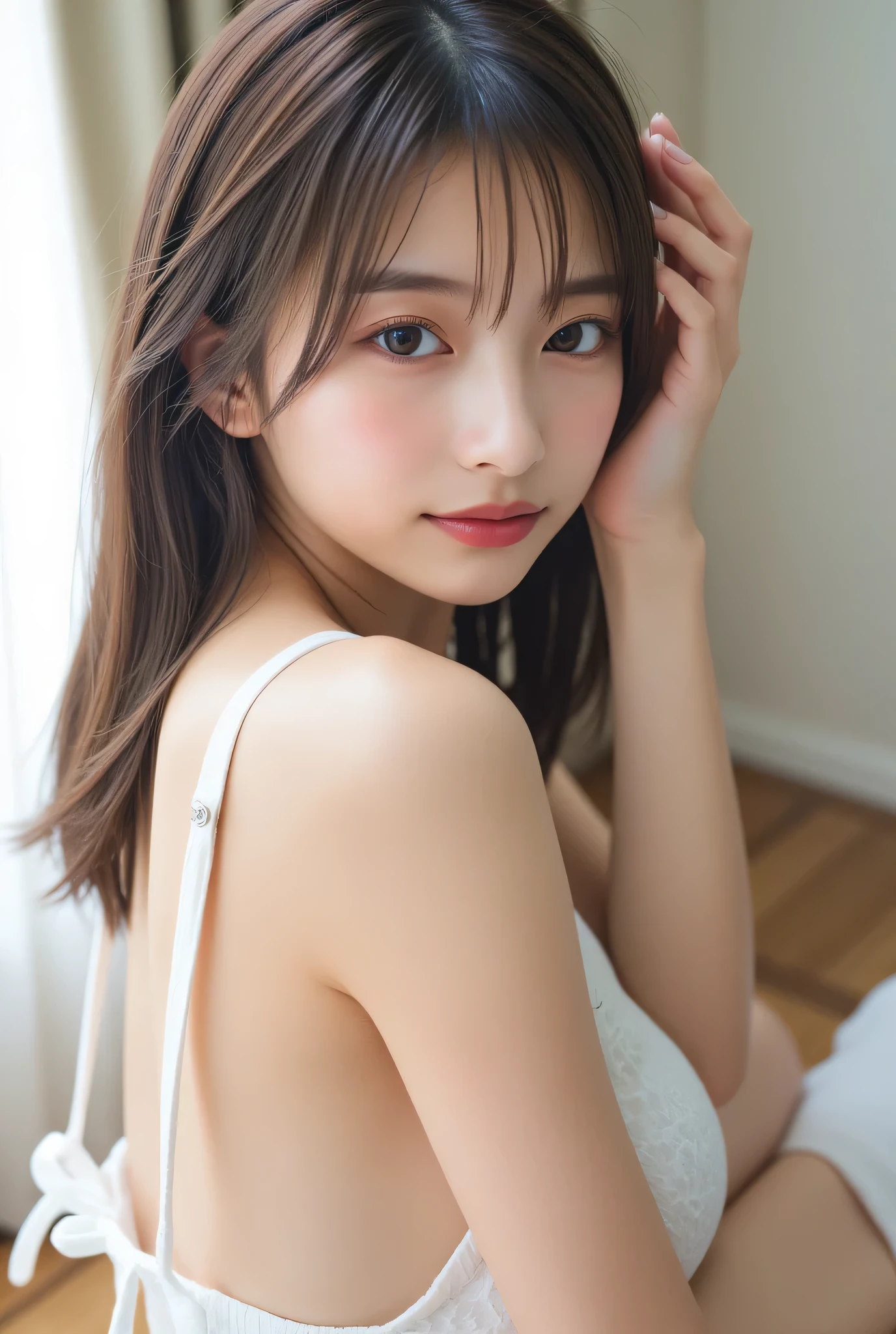 (masterpiece:1.3), high quality, 8K, high reality, ultra detailed, realistic,
BREAK,
beautiful detailed face, pale skin, realistic glistening skin, correct anatomy,  (well-aligned teeth:1.1), Detailed eyes, symmetric eyes, Light Brown eyes, Double eyelids, perfect and glamorous  body, Highly detailed face and skin texture, 
BREAK, 
(Cute Japanese woman),(A classy and Cute woman:1.5), 25yo, (wearing sexy bikini, very thin bikini:1.37), (beautiful and classy smile:1.37), Detailed eyes, symmetric eyes, Light Brown eyes, Double eyelids, Thin eyebrows, (Glossy lips:1.4), 
BREAK,
Looking at camera, From the waist up, 
