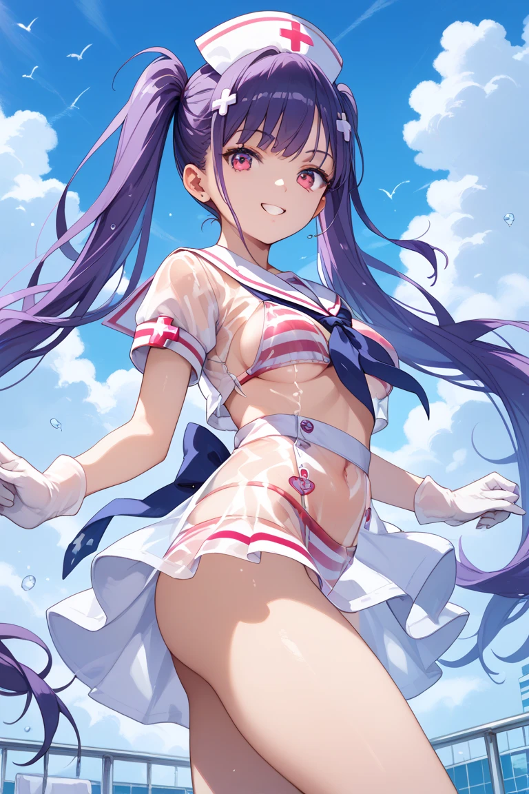 High resolution,masterpiece, highest quality, smile , Con_Kanaho, (((busty))),1girl,sensual body, heart in the eyes , Her cheeks flushed, swimwear , Forward bend , looking at me