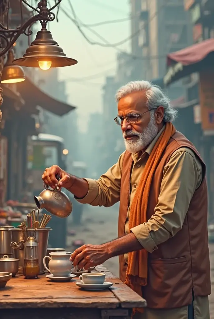 Modi sell tea - SeaArt AI