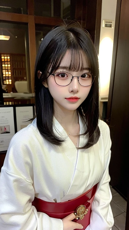 ((One Girl))、((Browsing Caution))、 (Highly detailed eyes, Highly detailed face)、((Long black hair))、((Wearing square frame glasses))、(Realistic),(High resolution close up), Portrait of a girl from chest to head,(( All Nude))、 Award-winning photo,、Flat chest、 (Highly detailed eyes, Highly detailed face)、((20-year-old woman))、Pleated skirt、Black Shirt、 Slender body, One Girl, Girl Photos, Full Body Shot, Panty shot、