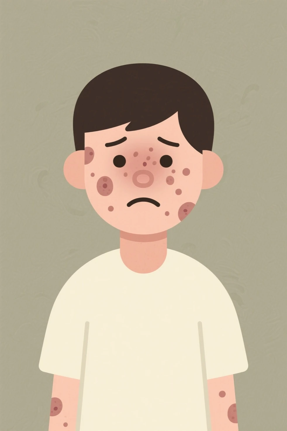 men ,itching his skinon hand ,rashes on hand,vector illustration