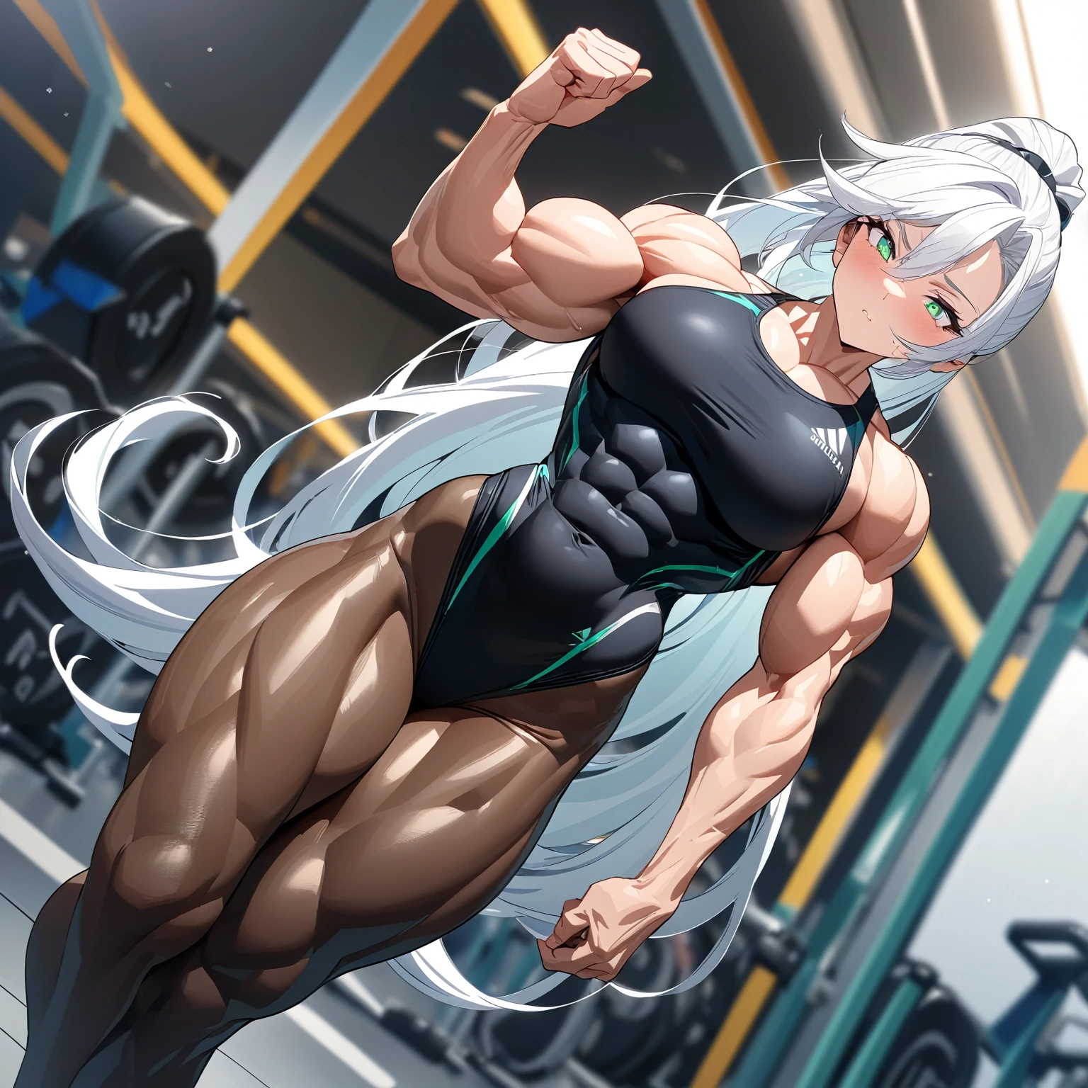(BEST lighting) , (ultra intricately detailed) , 4K unification, (super-detailed CG: 1.2) , (8K: 1.2),(Original), (Masterpiece) , (Best quality),(Masterpiece:1.4),Anime-ish high quality,(Masterpiece),Masterpiece, Super clear picture quality，Clearer than movies，（Fine face）Best quality, absurderes,((masterpeace, 4K, 8K, Yes, A high resolution))1girll, schoolgirls，She was in the garden，standing on your feet,Leaning sideways，Exposing the abdomen， Crop topping,There are bulges of dense veins on the arms，Spring, Boots, Perfect figure, Long silver hair, Dynamic pose,Legs exposed，Strong leg muscles ((body builder:1.5)),Spring Garden,(Beautiful bace),(Girl),(Female),(((Upper body:1)))