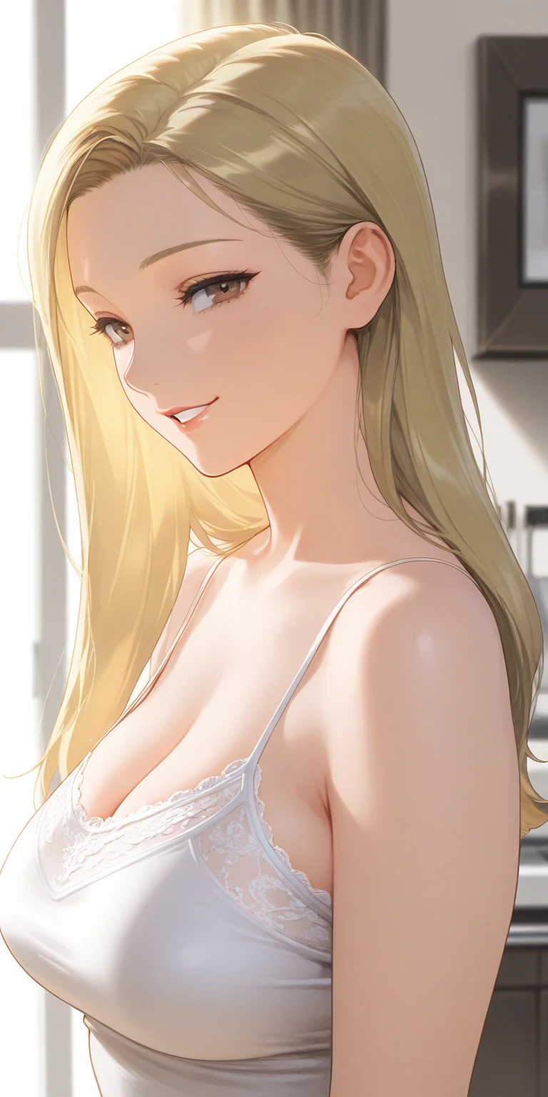 A super sexy girl, she is not wearing bra 