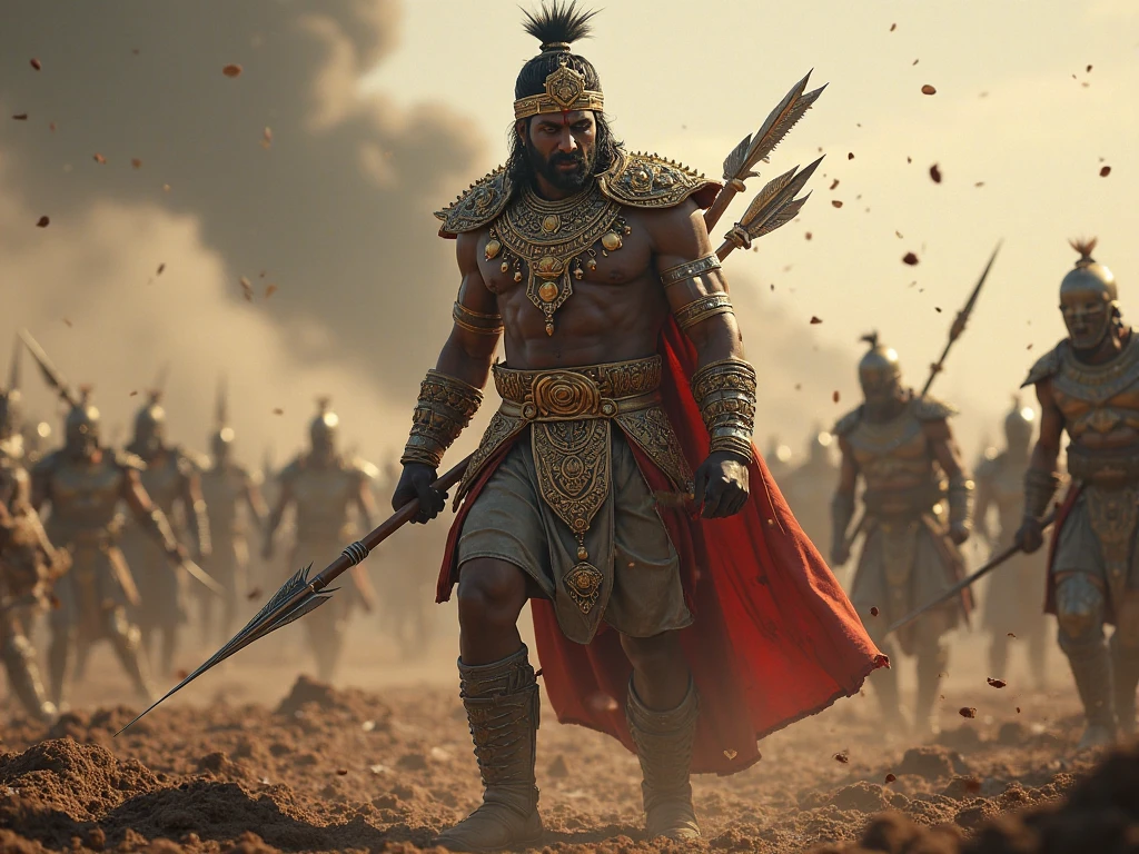 Karnudu in Mahabharata 8k realistic